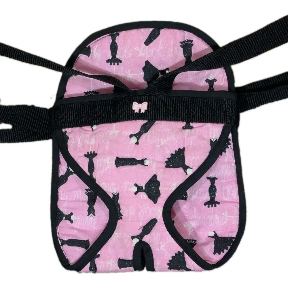 Pink Dress Dog Pet Cat Carrier Backpack Adjustable Front Legs Out Travel Bag